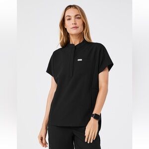 FIGS Black Montex Scrub Top